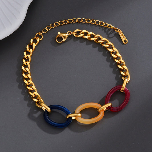 Fashion Geometric Titanium Steel Bracelet Hip Hop