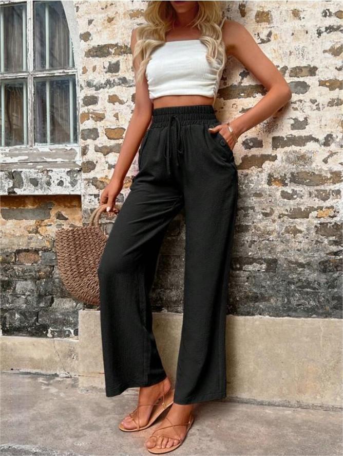 Casual Elastic High Waist Loose Trousers