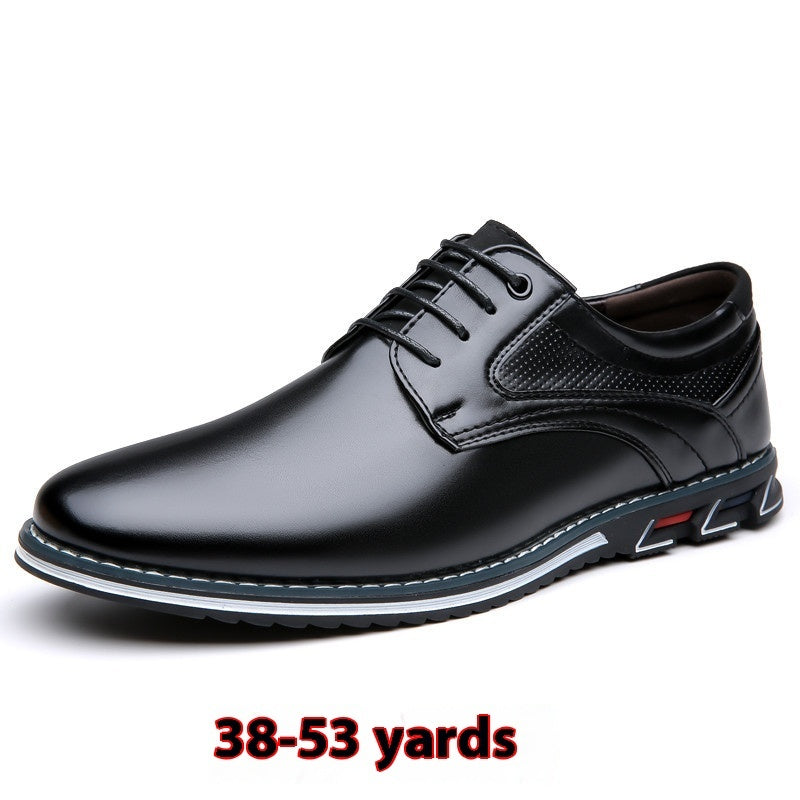 Versatile Men's Oversized Lace Up Leather Shoes