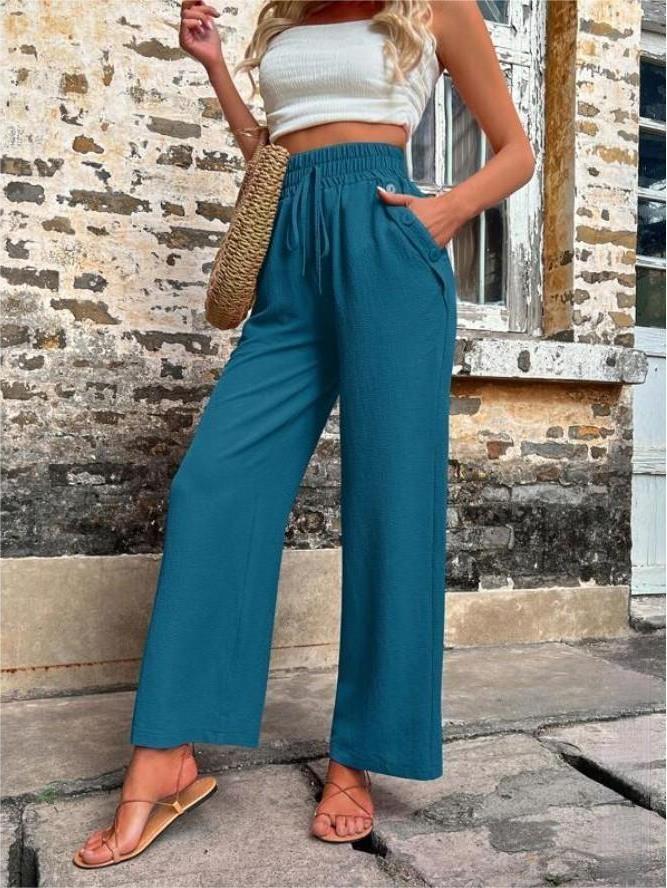 Casual Elastic High Waist Loose Trousers