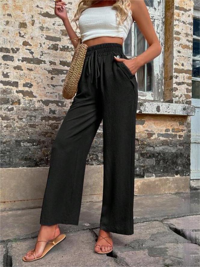 Casual Elastic High Waist Loose Trousers