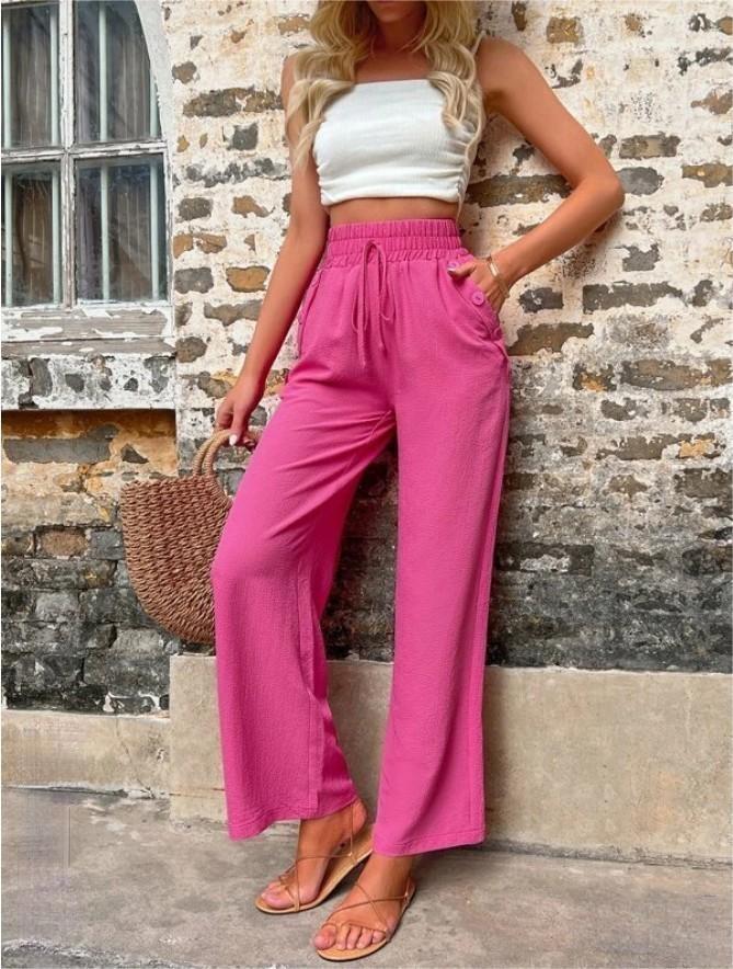 Casual Elastic High Waist Loose Trousers