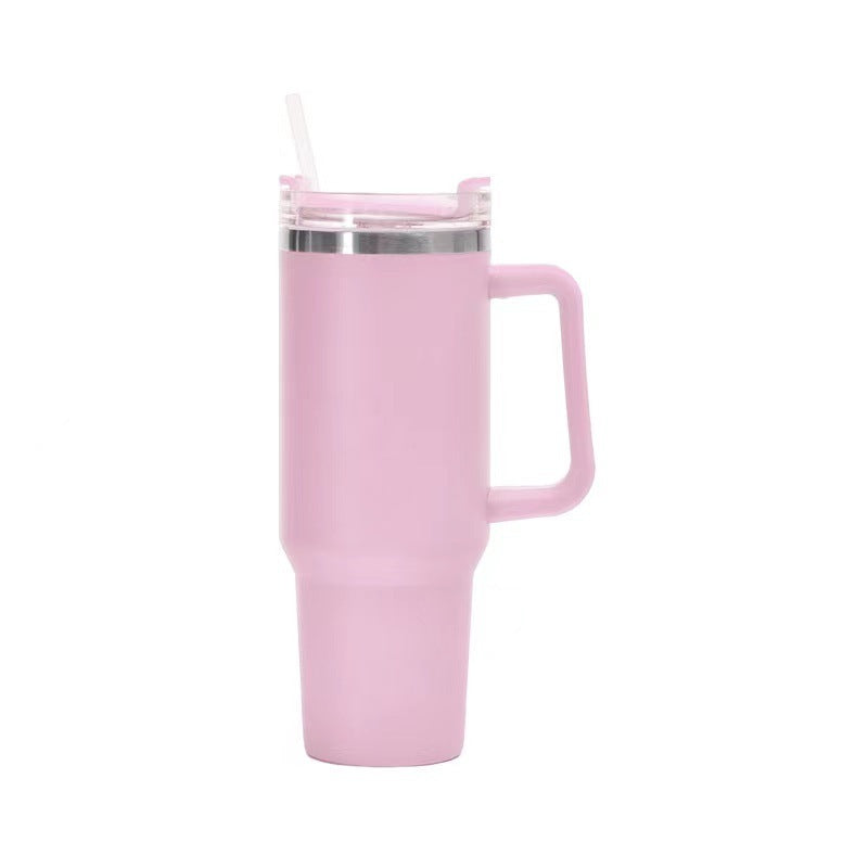 40oz Straw Coffee Insulation Cup with Handle Portable Car Stainless Steel Water Bottle Large Capacity Travel BPA Free Thermal Mug