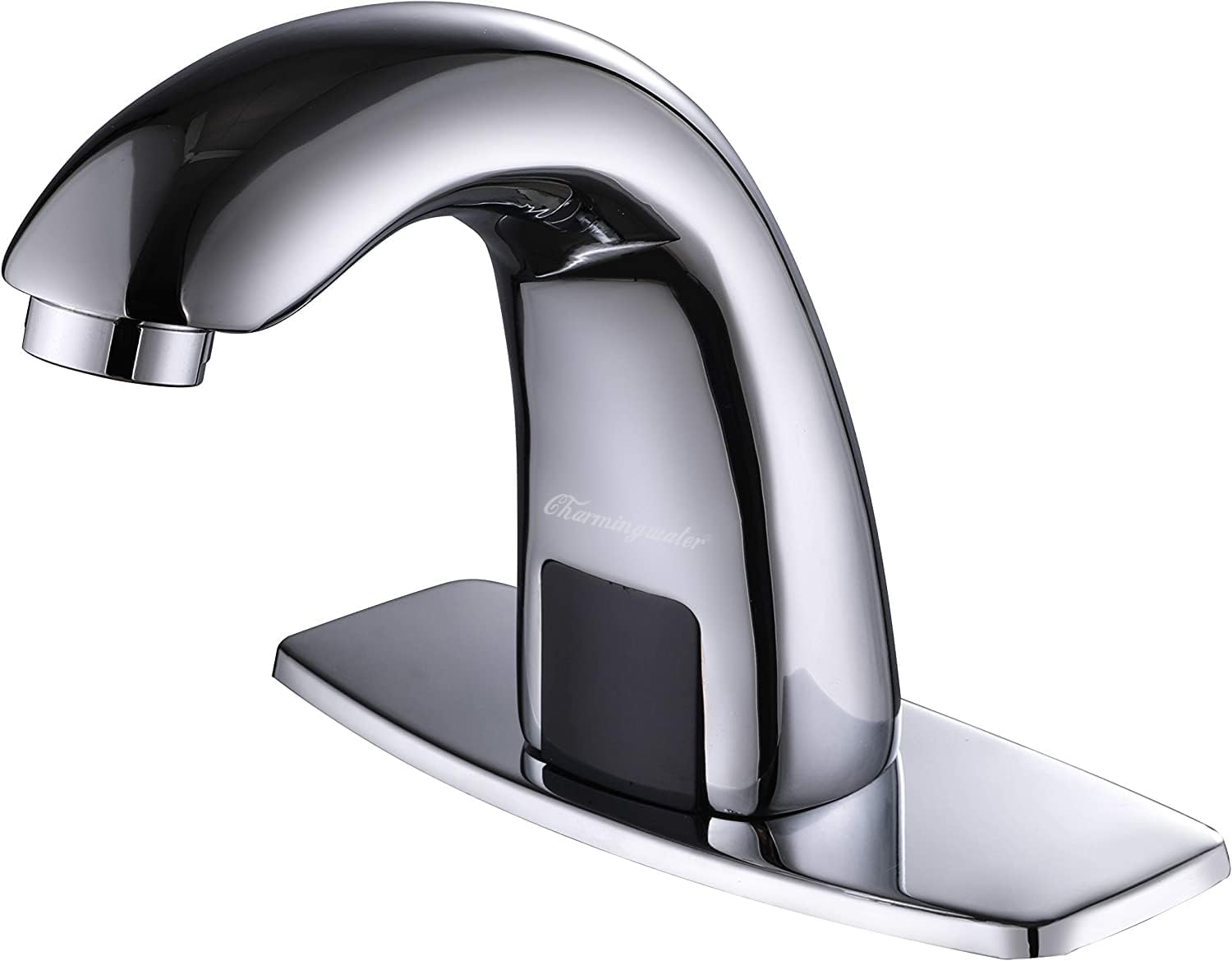 Touchless Bathroom Sink Faucet, Hands Free Automatic Sensor Faucet with Hole Cover Plate, Chrome