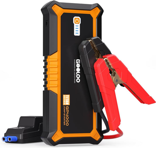 4000A Peak Car Jump Starter 12V Auto Battery Booster Supersafe Lithium Jump Box for All Gas, up to 10.0L Diesel Engine, Portable Power Pack with USB Quick Charge and Type C Port, Orange