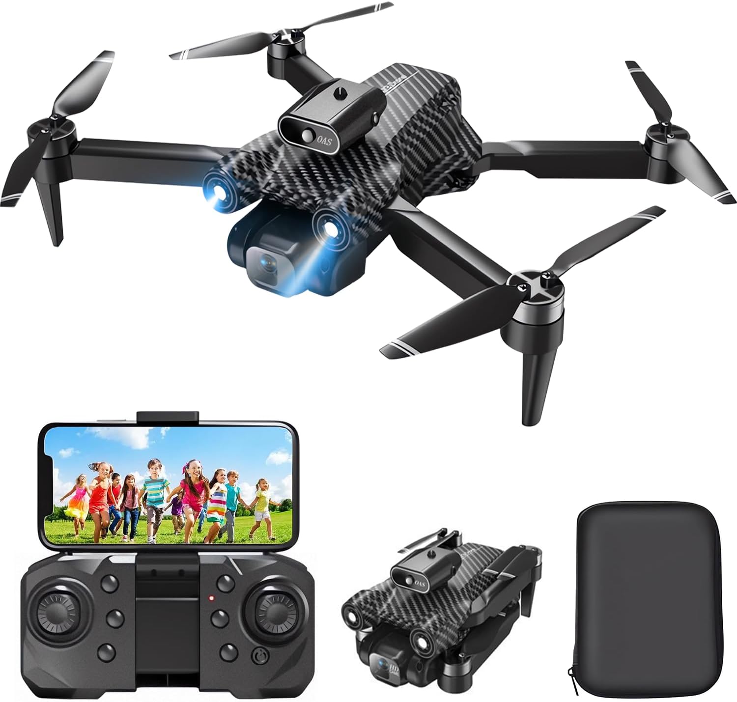 with 4K Camera for Adults Ultra Portable Lightweight Foldable High-End HD Drone, Fiber Body, Auto Return, Follow Me, Drone with Camera for Beginners