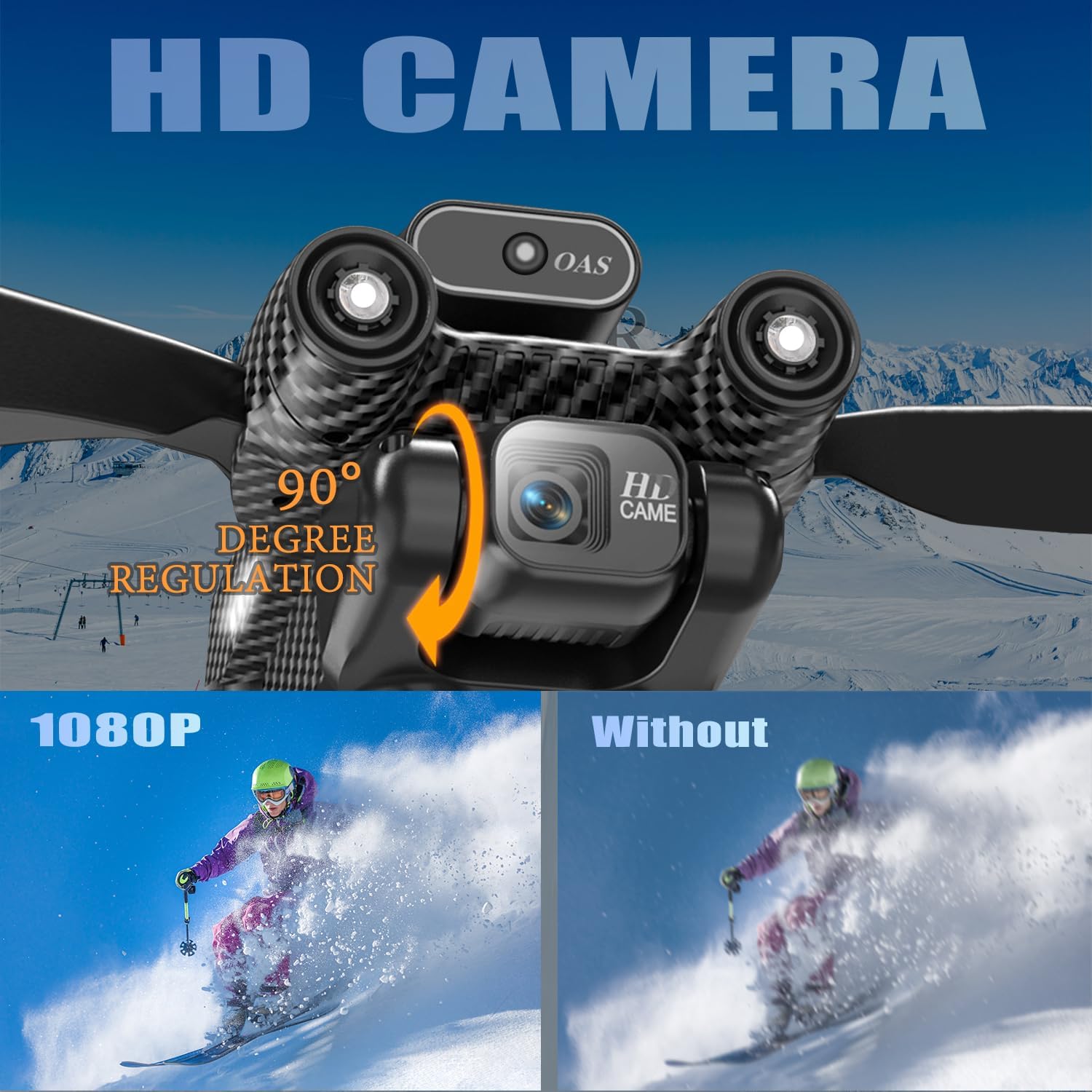 with 4K Camera for Adults Ultra Portable Lightweight Foldable High-End HD Drone, Fiber Body, Auto Return, Follow Me, Drone with Camera for Beginners