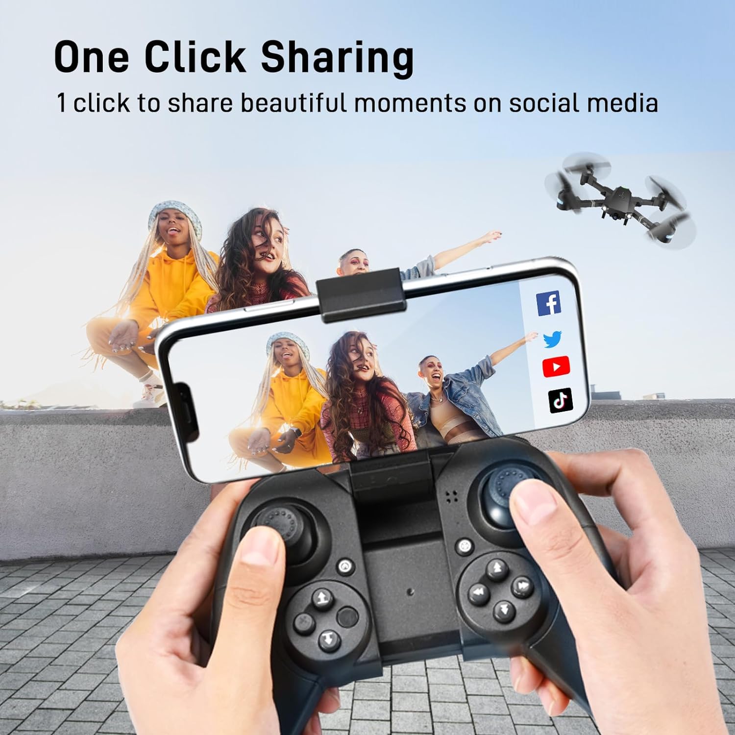 Drone with Camera for Adults Kids, Foldable 1080P FPV 120°FOV Drone W/3 Batteries 30 Mins Flight Time, Drone for Kids 8-12 W/Carrying Case, VR Mode, Voice Gesture Control, 1-Key Return, 3D Flip