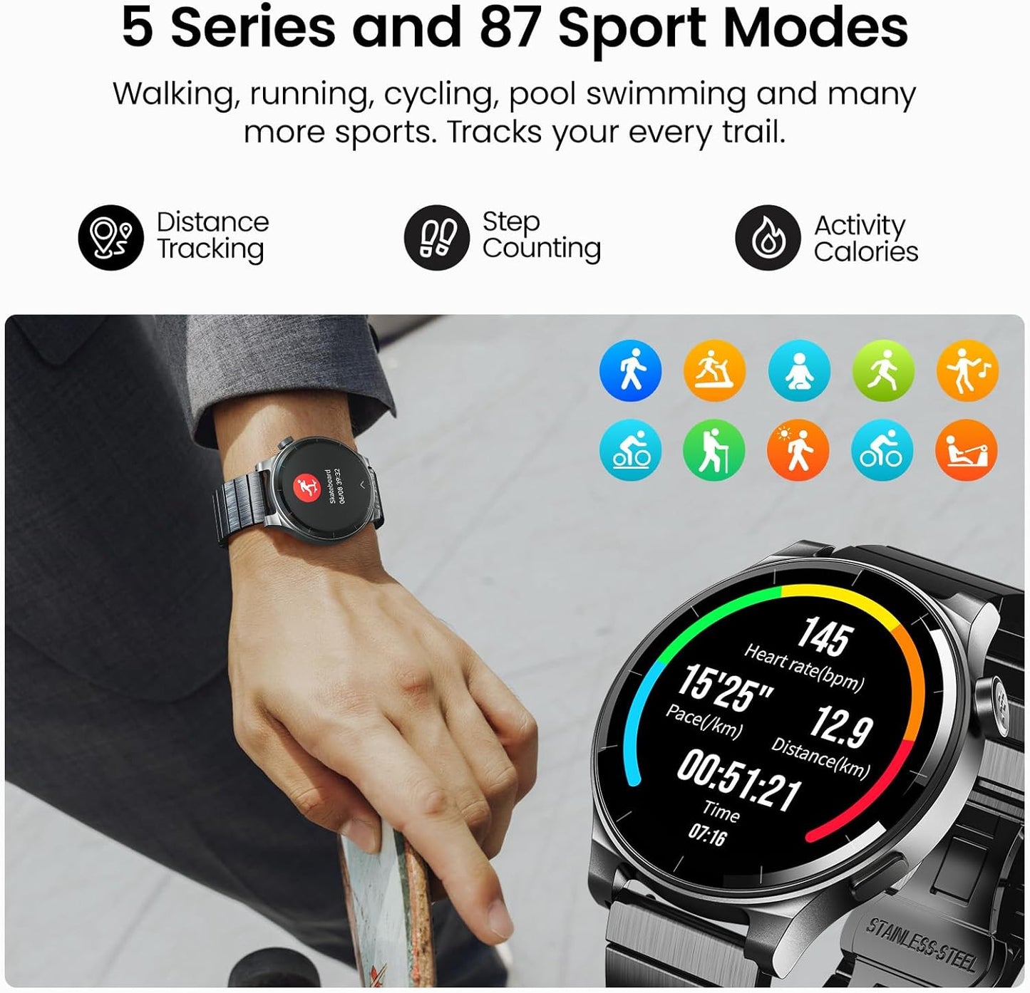 Stay connected and stay active with the S5 Smart Watch! 🌟 Make calls, track your fitness goals, and monitor your health all in one sleek device. 💪🏼📞 #SmartWatch #FitnessTracker