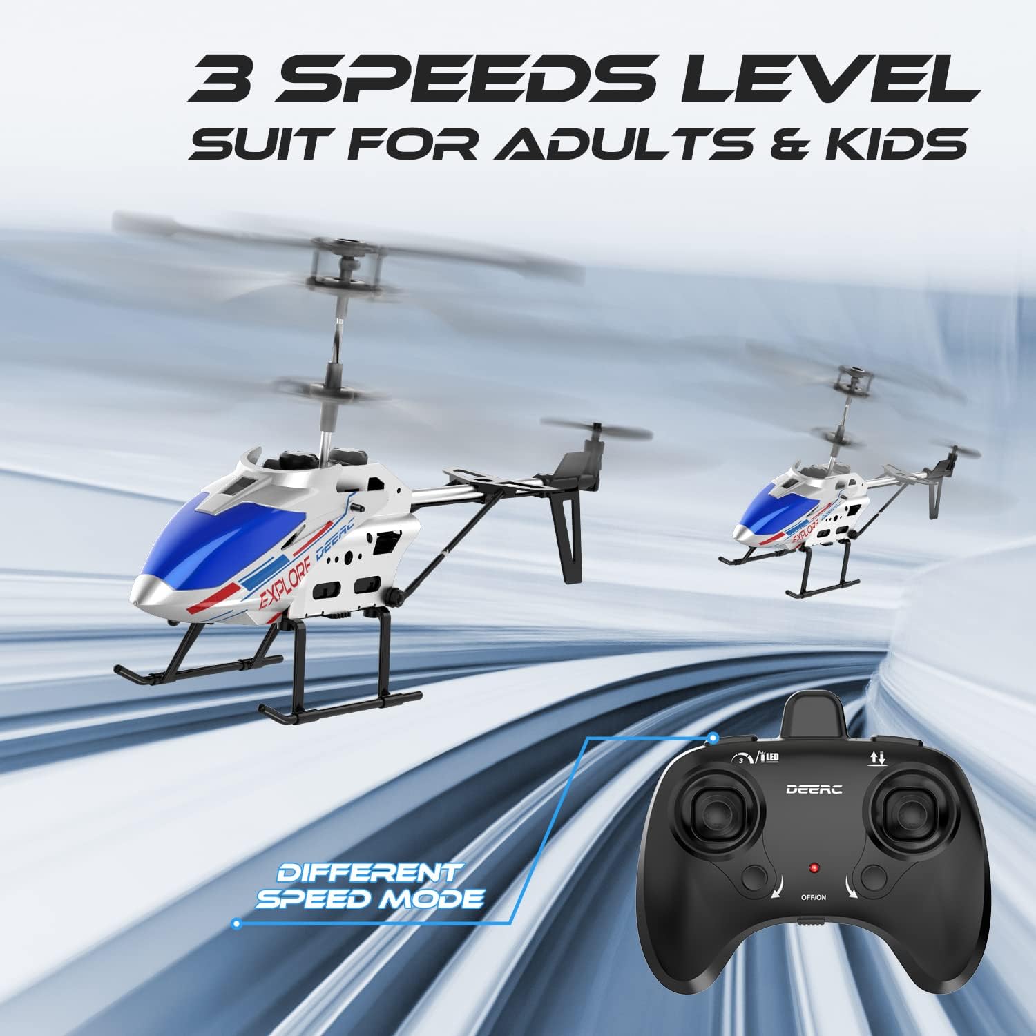 Remote Control Helicopter, 3.5 CH Altitude Hold RC Helicopters W/Gyro for Beginner, 2 Shells LED Light One Key Take Off/Landing, 2.4Ghz Aircraft Indoor Flying Toy for Kids Boys Girls