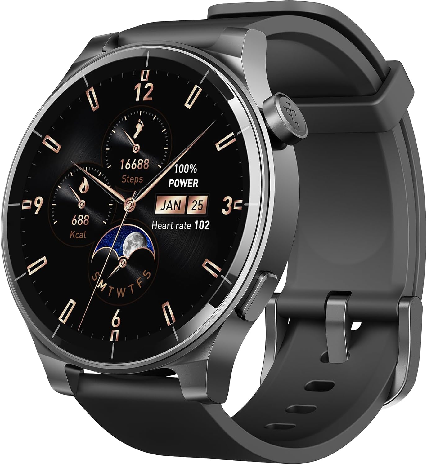 S5 Smartwatch (Answer/Make Calls) Sport Mode Fitness Watch, Black + A1 Wireless Bluetooth In-Ear Headphones Black