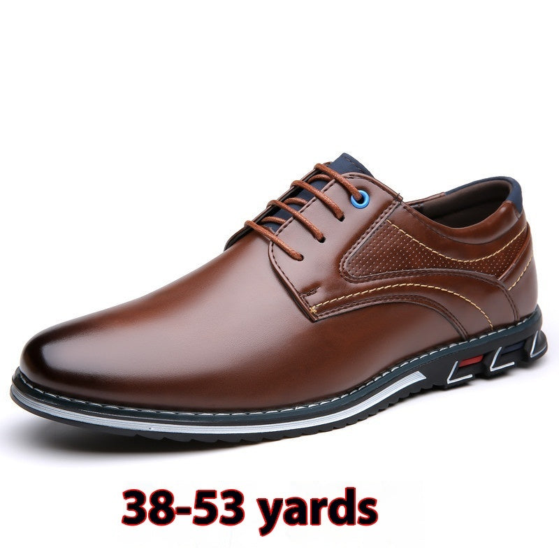 Versatile Men's Oversized Lace Up Leather Shoes