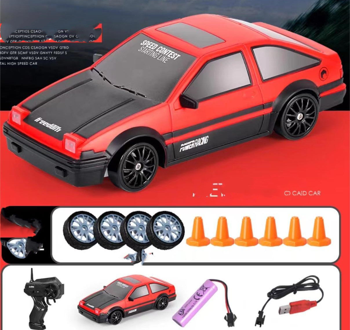 2.4G Drift Rc Car 4WD RC Drift Car Toy Remote Control GTR Model AE86 Vehicle Car RC Racing Car Toy