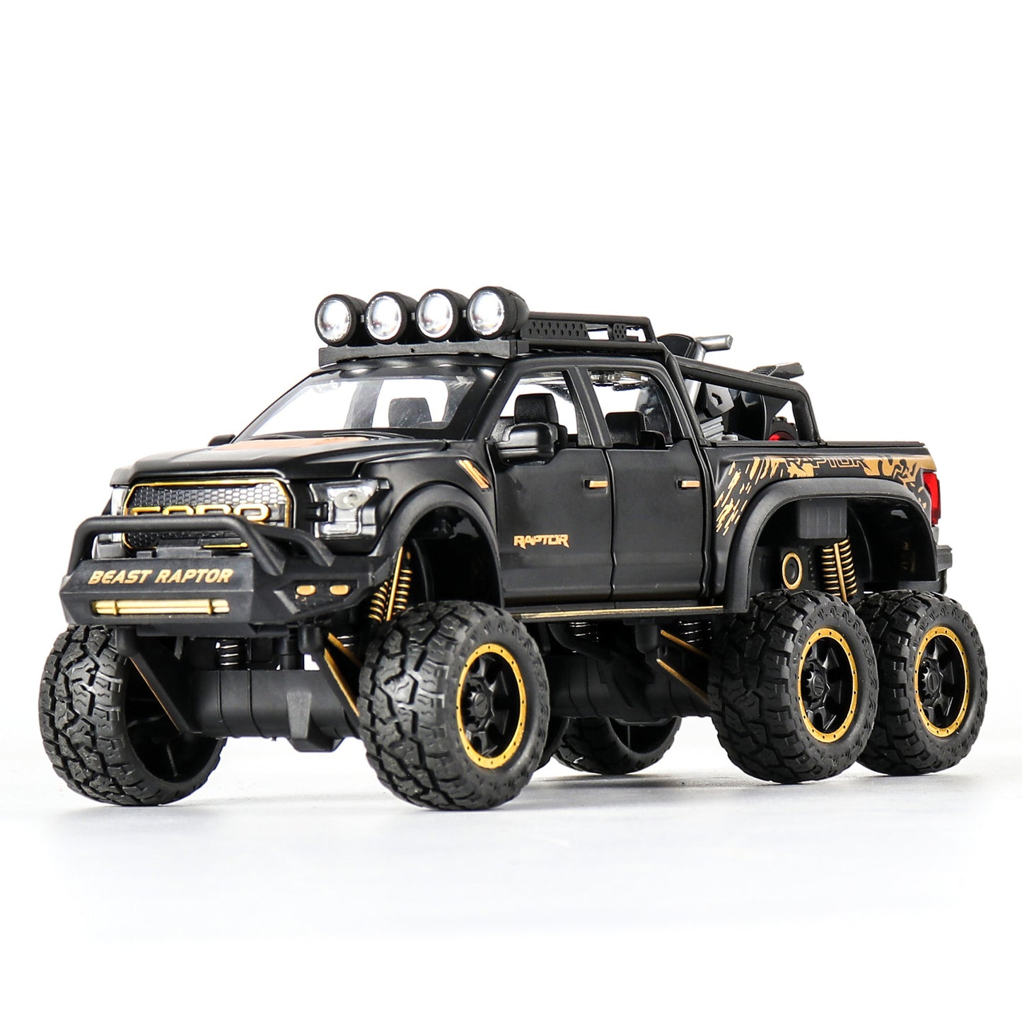 Ford Off-Road Alloy Car 1:28 true restoration, exquisite craftsmanship
Alloy body, simulated sound and light
Damping spring, return force wheel