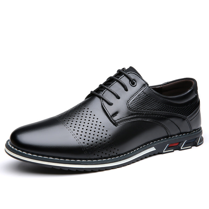 Versatile Men's Oversized Lace Up Leather Shoes