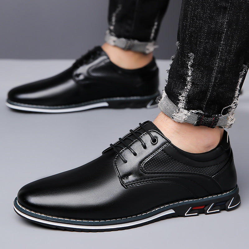 Versatile Men's Oversized Lace Up Leather Shoes