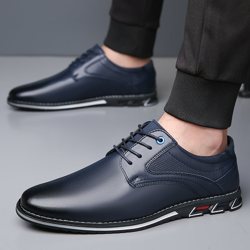 Versatile Men's Oversized Lace Up Leather Shoes