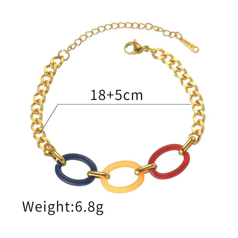 Fashion Geometric Titanium Steel Bracelet Hip Hop