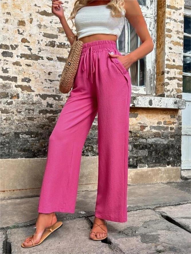 Casual Elastic High Waist Loose Trousers