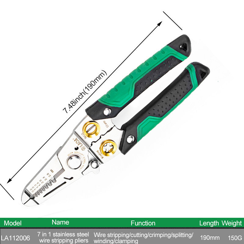 Multifunctional Stainless Steel Wire Stripper 7 In 1 Optical Fiber