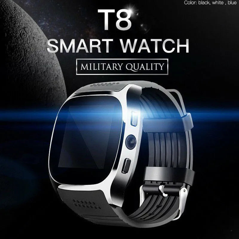 T8 Bluetooth Smart Watch with Camera Phone Mate SIM Card Pedometer Life Waterproof for Android Ios Smartwatch Android Smartwatch #010